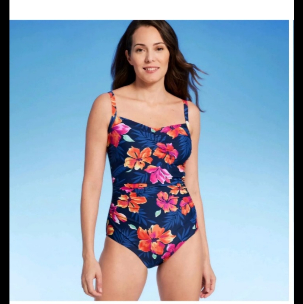 Floral One-Piece Swimsuit Size XS 2/4